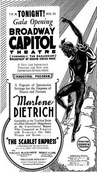 Detroit Opera House - 1934-08-31 Ad (newer photo)